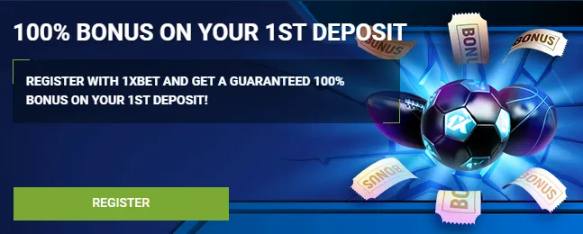 100% bonus up to 100 USD on First Deposit from 1xBet Cambodia